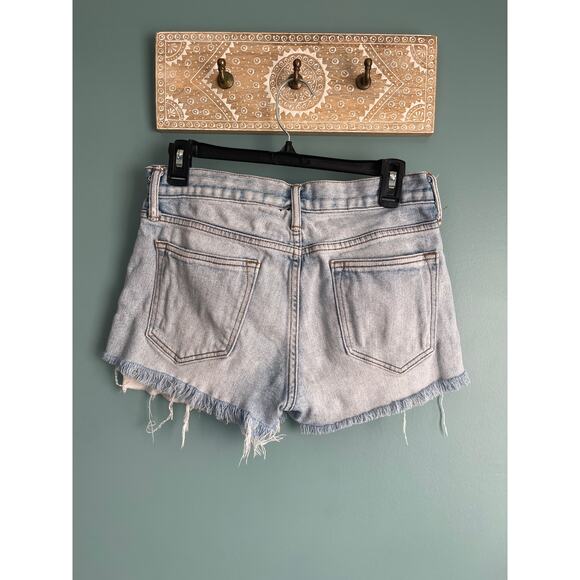 GAP Light Blue Distressed Skinny Stretch Denim Cut Off Shorts 30 - Picture 2 of 7